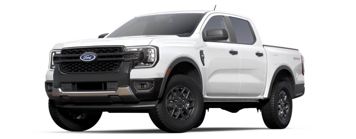 White 2026 Ford Ranger XLT angled left