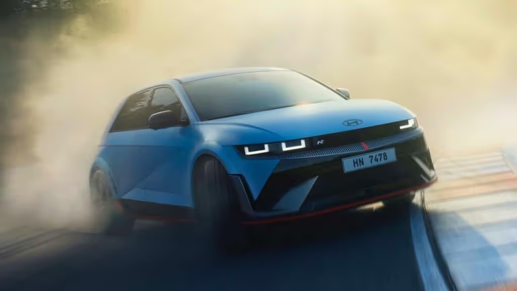 IONIQ 5 n drifting on the track