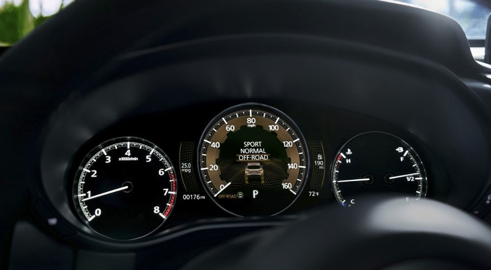 Close up of the gauge cluster on a 2026 Mazda CX-50.