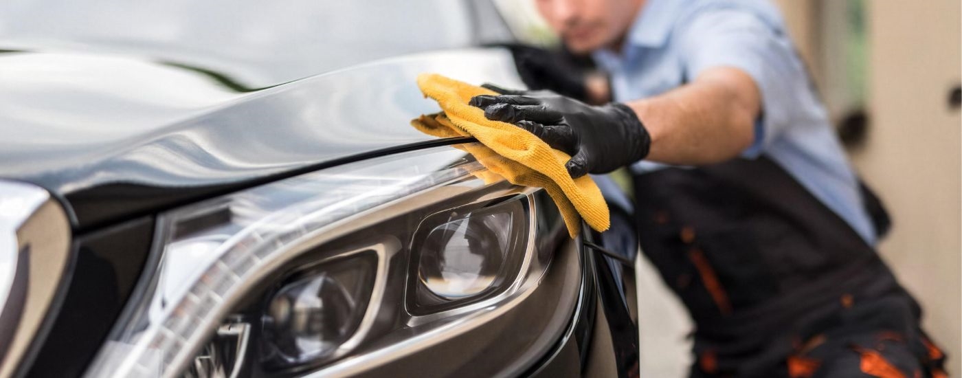 Maintenance being performed at a dealership.