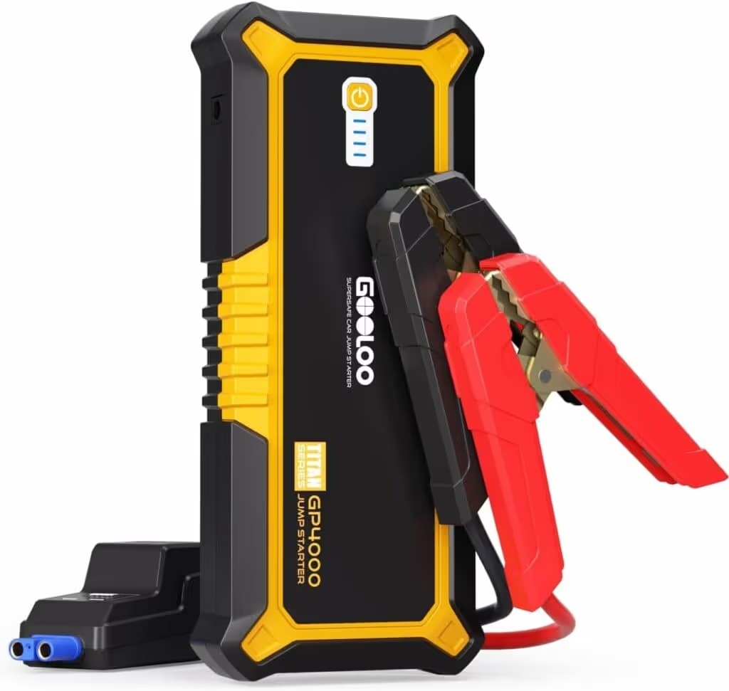 GOOLOO GP4000 Jump Starter Box 4000A Peak Car Starter (All Gas,up to 10.0L Diesel Engine) SuperSafe 12V Lithium, Auto Battery Booster Pack,Portable Power Bank with USB Quick Charge and Type C Port