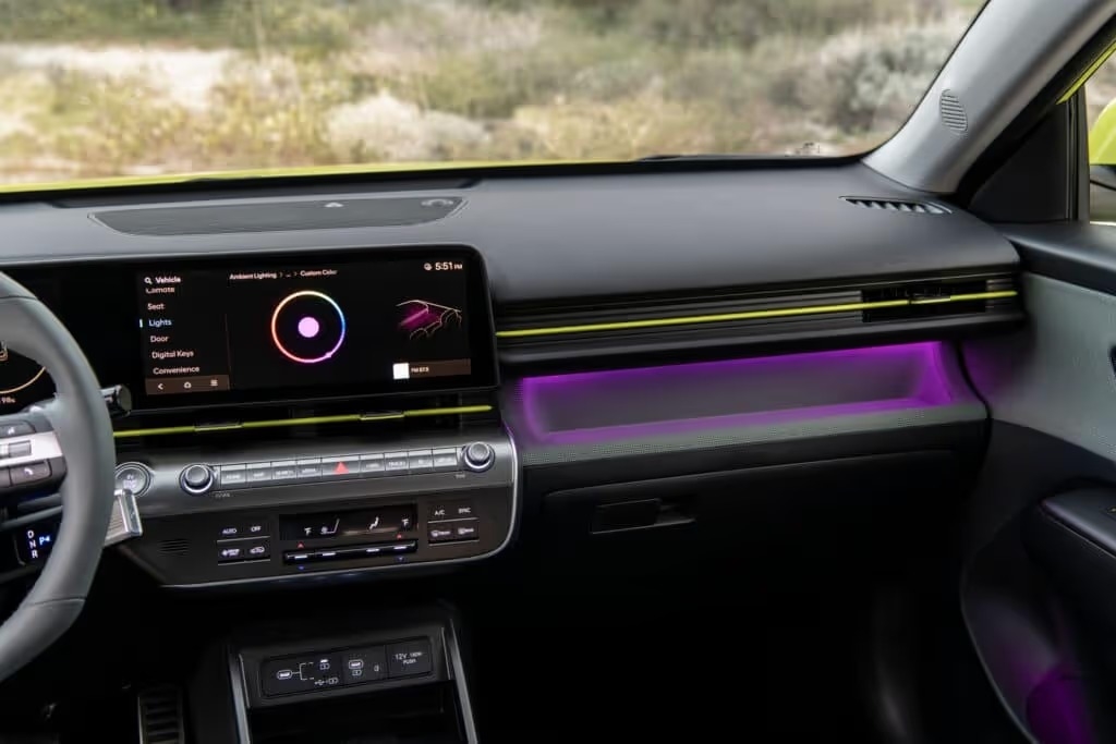 KONA ambient lighting and tech