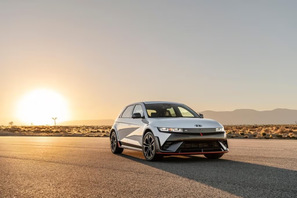 2025 Hyundai IONIQ 5 N with sunset