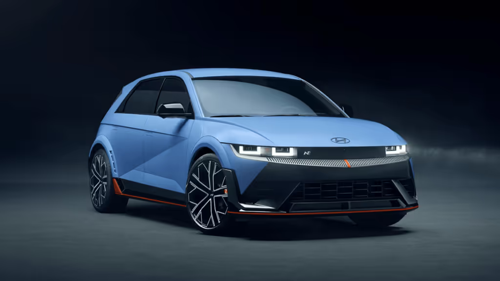 IONIQ 5 N displayed in the shadows