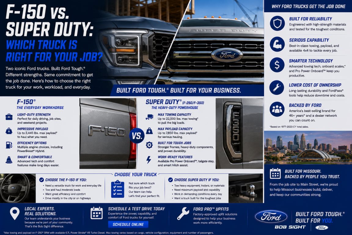 Ford F-150 vs Ford Super Duty: Which Truck Is Right for Your Job?