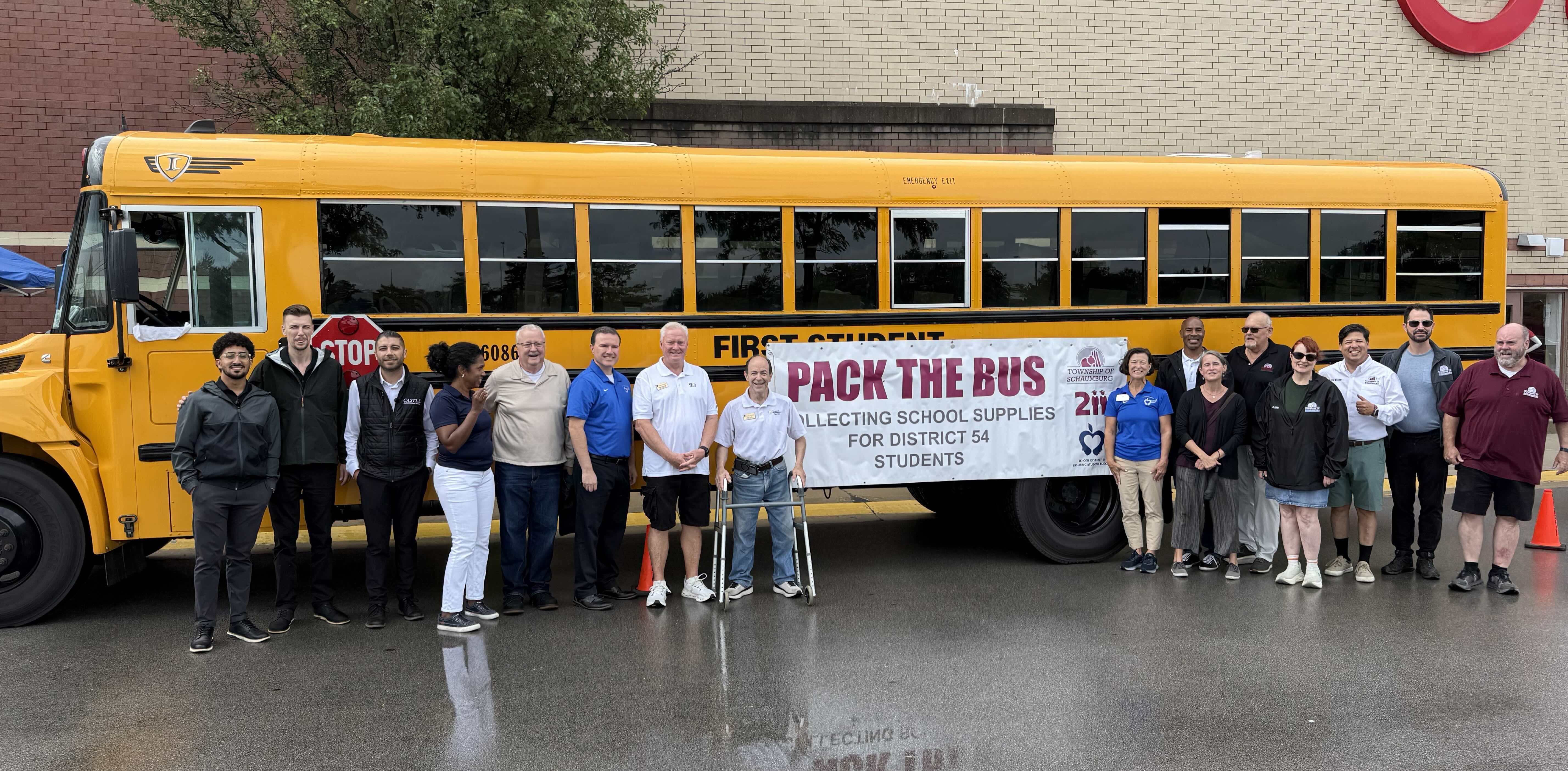 Castle Volkswagen of Schaumburg team supporting the Pack the Bus school supply drive