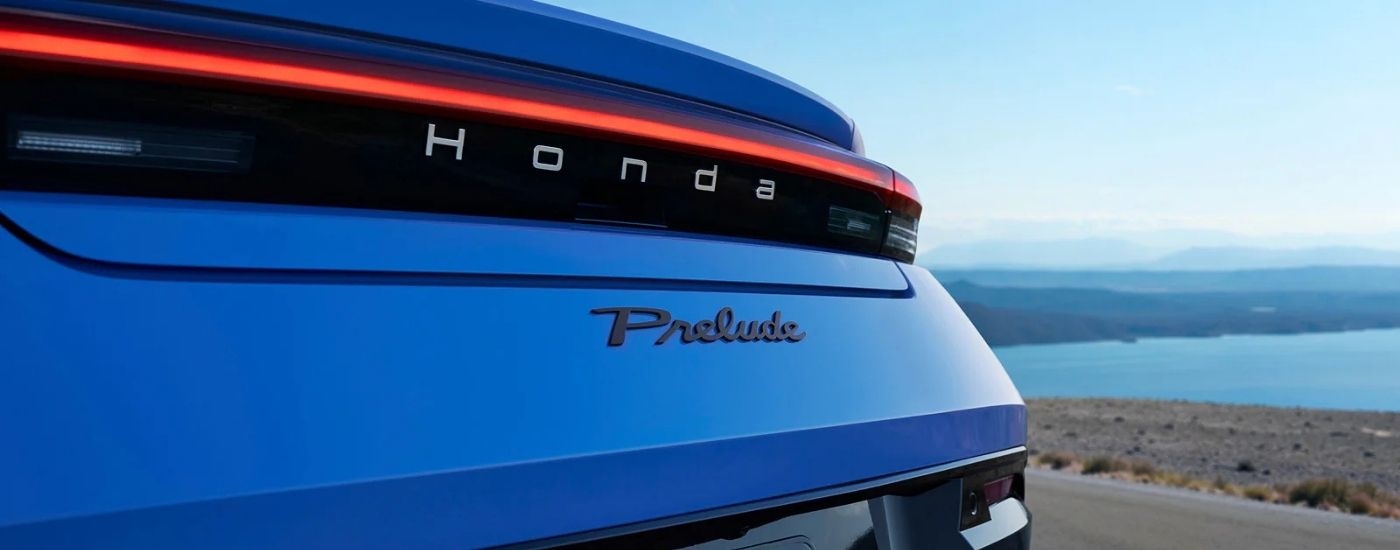 Rear badging on a blue 2026 Honda Prelude