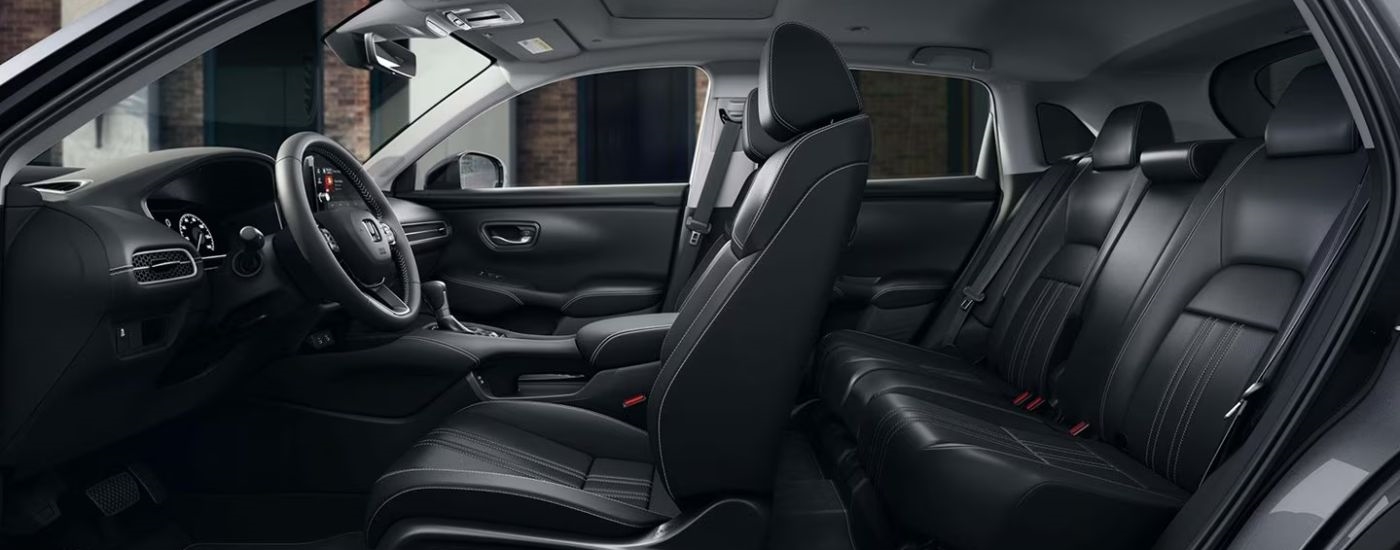 Cross section view of the black interior in a 2027 Honda HR-V.