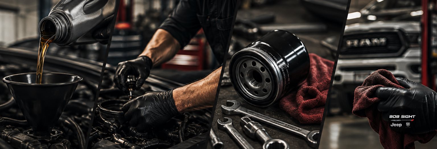 Schedule an oil change service in Lawrence, Kansas at Bob Sight CDJR