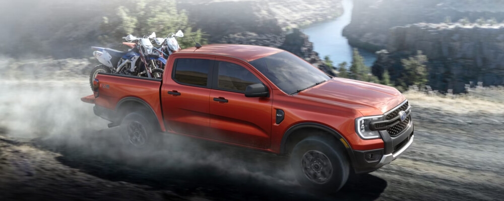 2024 Ford Ranger driving in the mountains