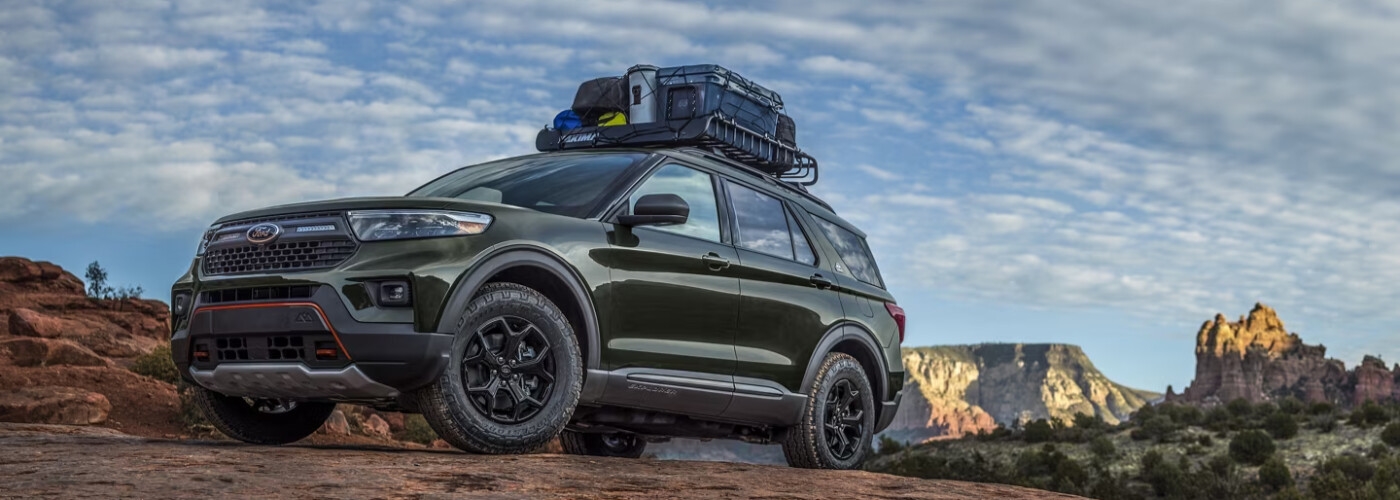 2024 Ford Explorer parked in a canyon