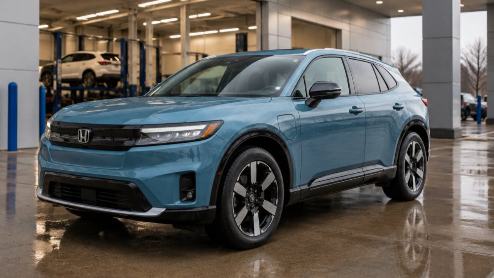 Honda Libertyville service advisor reviewing a multi-point inspection with a customer