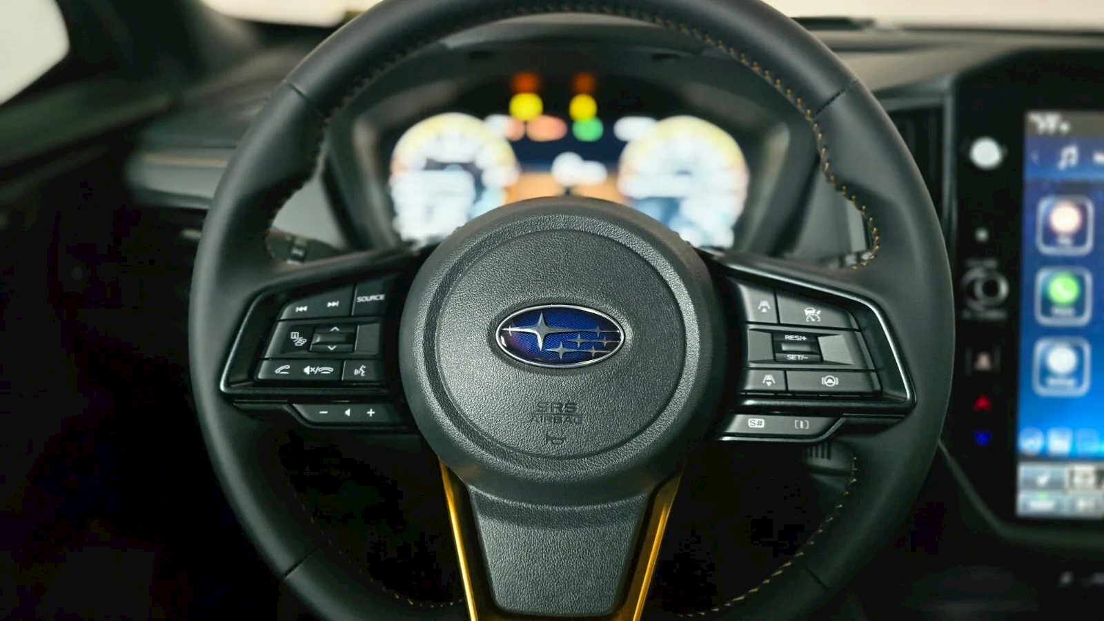 2026 Subaru Forester Wilderness at Findlay Subaru Prescott, steering wheel and digital gauge cluster with copper stitching (photo 9 of 9)