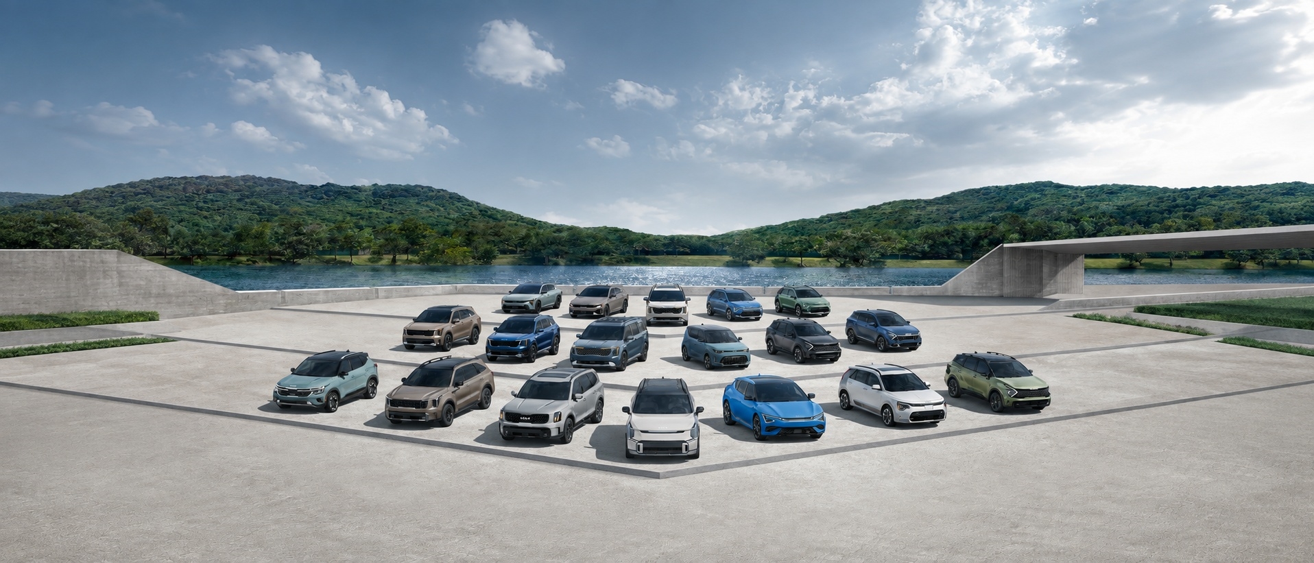 Kia-Full-Line-up-by-the-lake