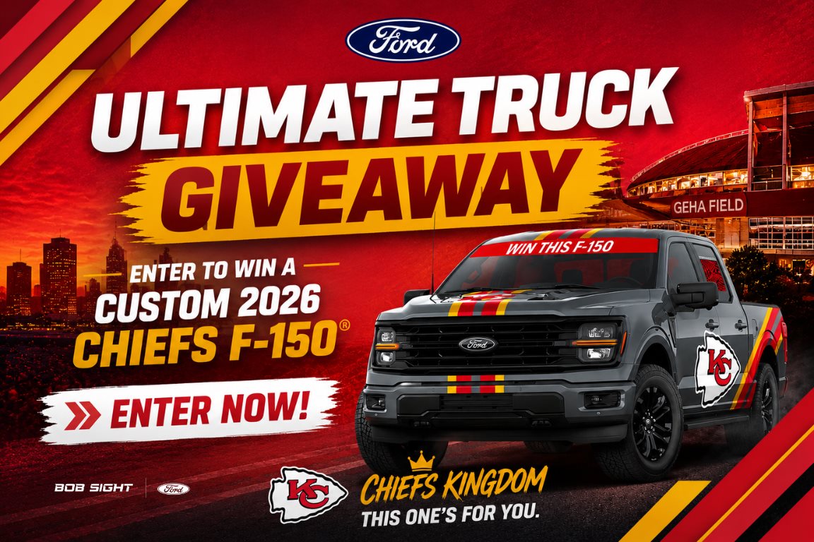 2026 Chiefs Ford F-150 truck giveaway from Bob Sight Ford in Lee's Summit Missouri