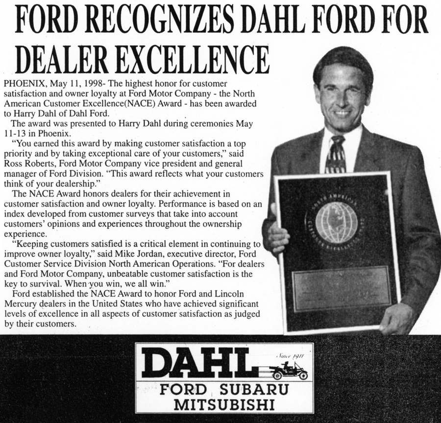 Ford Dealer Excellence Award 1998
