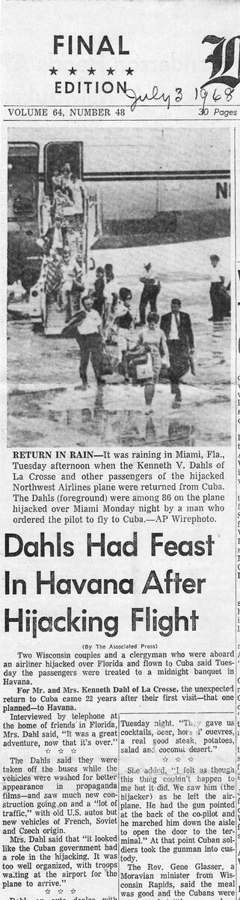 Passengers returning from Cuba