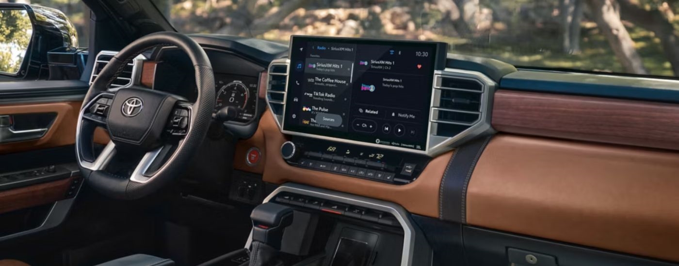 The infotainment display on a 2026 Toyota Tundra.