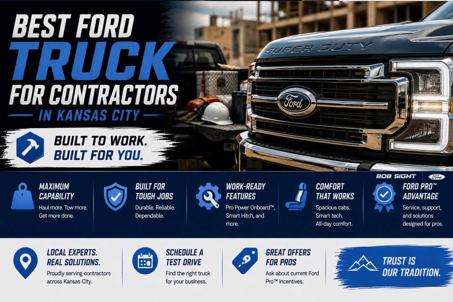 Best Ford Truck for Contractors in Kansas City: F-150, Super Duty and Specs