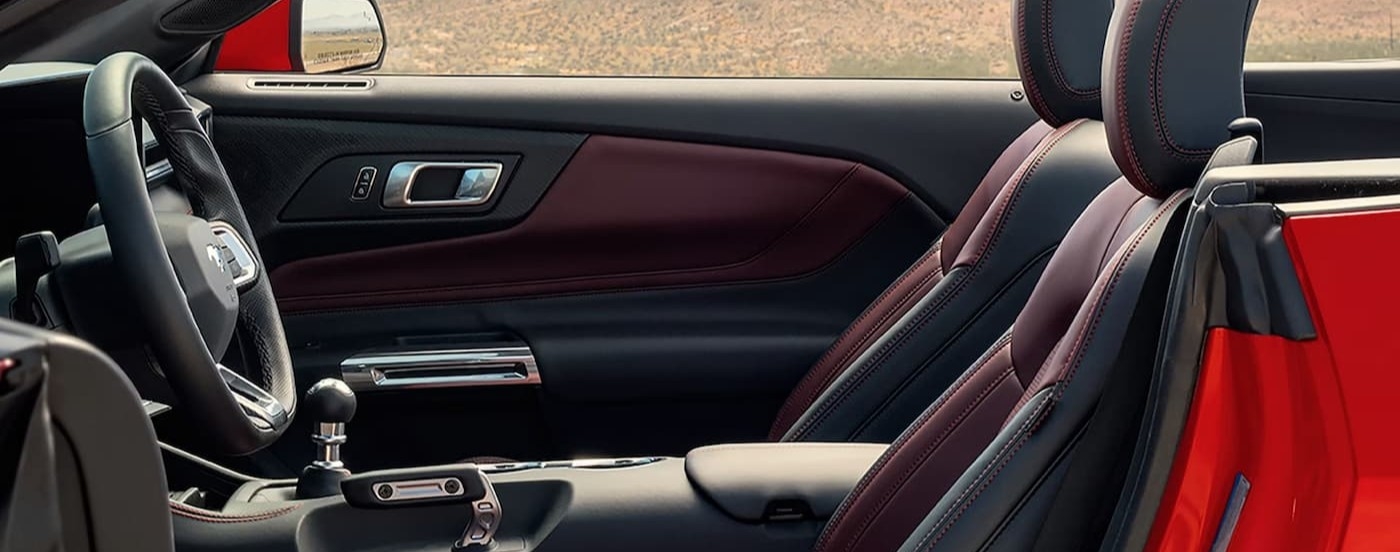 Multi-colored interior in a 2026 Ford Mustang.