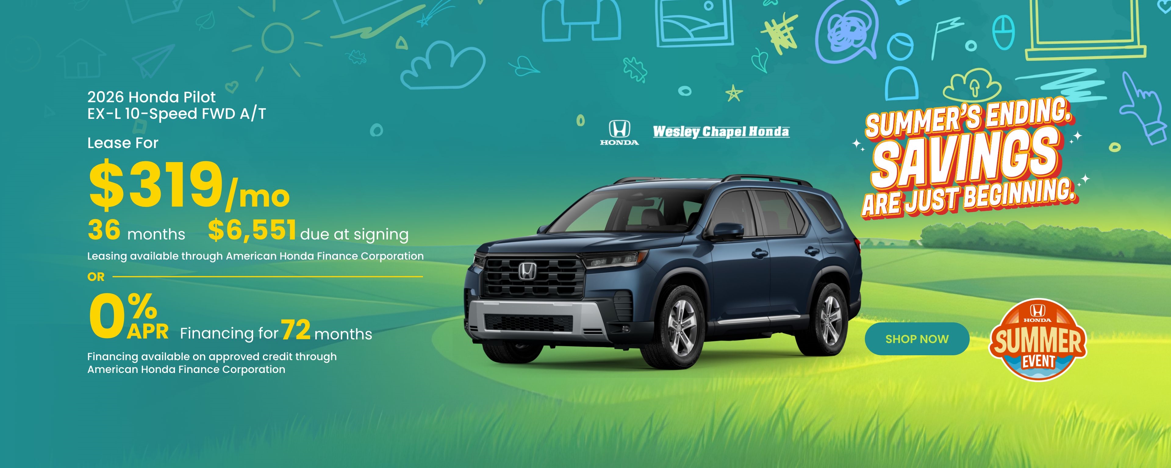 Lease a New 2026 Honda Pilot Sport