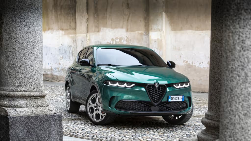2024 Alfa Romeo Tonale behind stone pillars