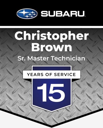 Christopher Brown, 15 Years of Service, Senior Master Technician at Lee's Summit Subaru