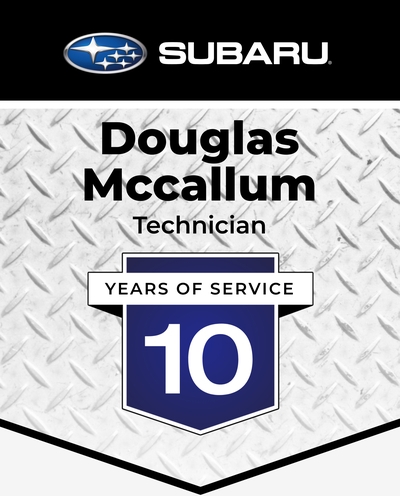 Douglas McCallum, 10 Years of Service, Technician at Lee's Summit Subaru