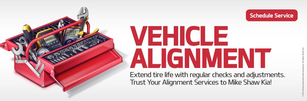Vehicle Alignment. Extend tire life with regular checks and adjustments. Trust Your Alignment Services to Mike Shaw Kia!
