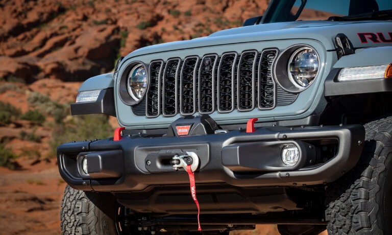 2026 Jeep Wrangler front with tow hooks