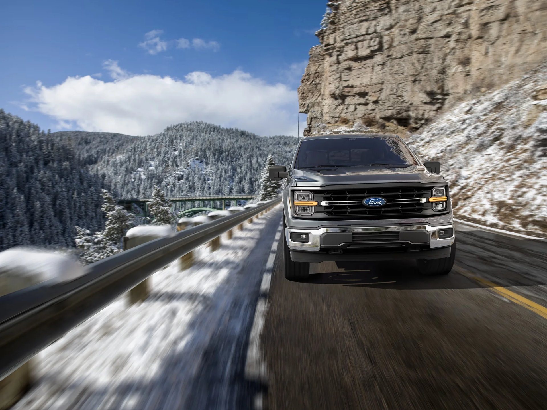2026 Ford F-150 Lariat on the highway, available at Pennyrile Ford near Cadiz, KY