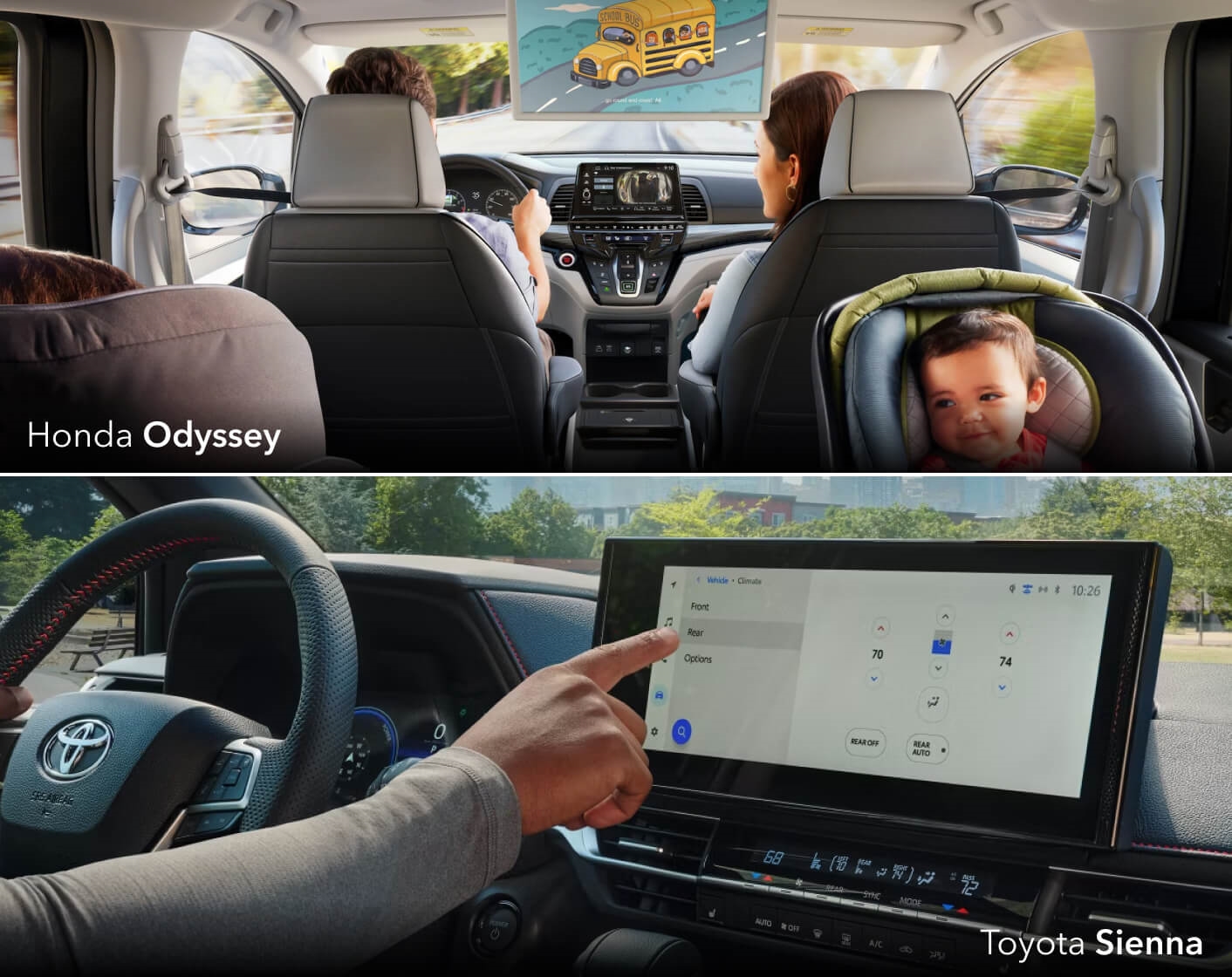 Honda Odyssey vs. Toyota Sienna Features & Technology