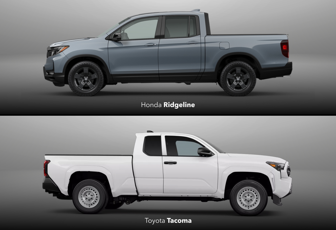 Honda Ridgeline vs. Toyota Tacoma Dimensions