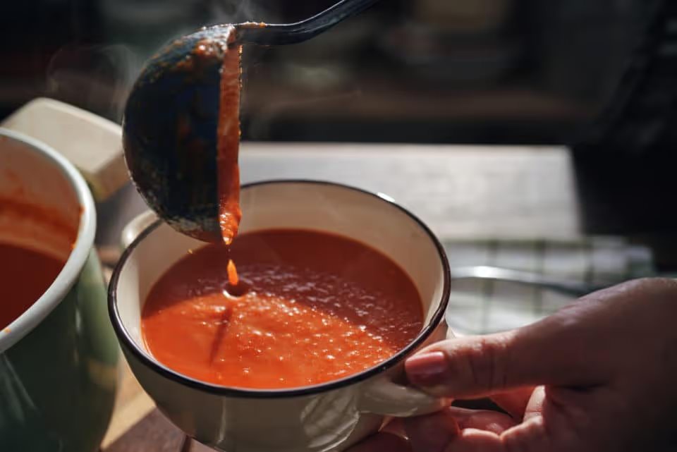 Preparing Creamy Tomato Soup