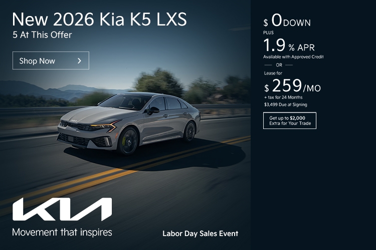 Select New 2025 & 2026 Kia Models