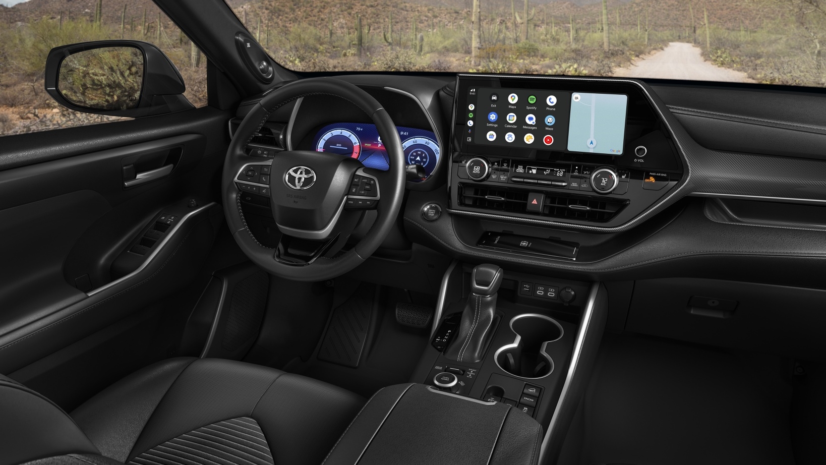 2026 Toyota Highlander interior dashboard at Claremont Toyota in Los Angeles County
