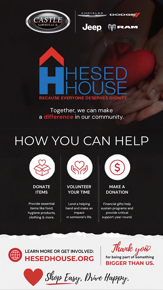 CDJR Naperville community donation event supporting Hesed House
