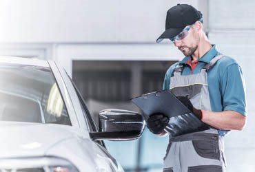 Vehicle undergoing collision and body repair at AutoPro Service Center