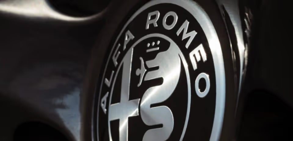 closeup of Alfa Romeo emblem