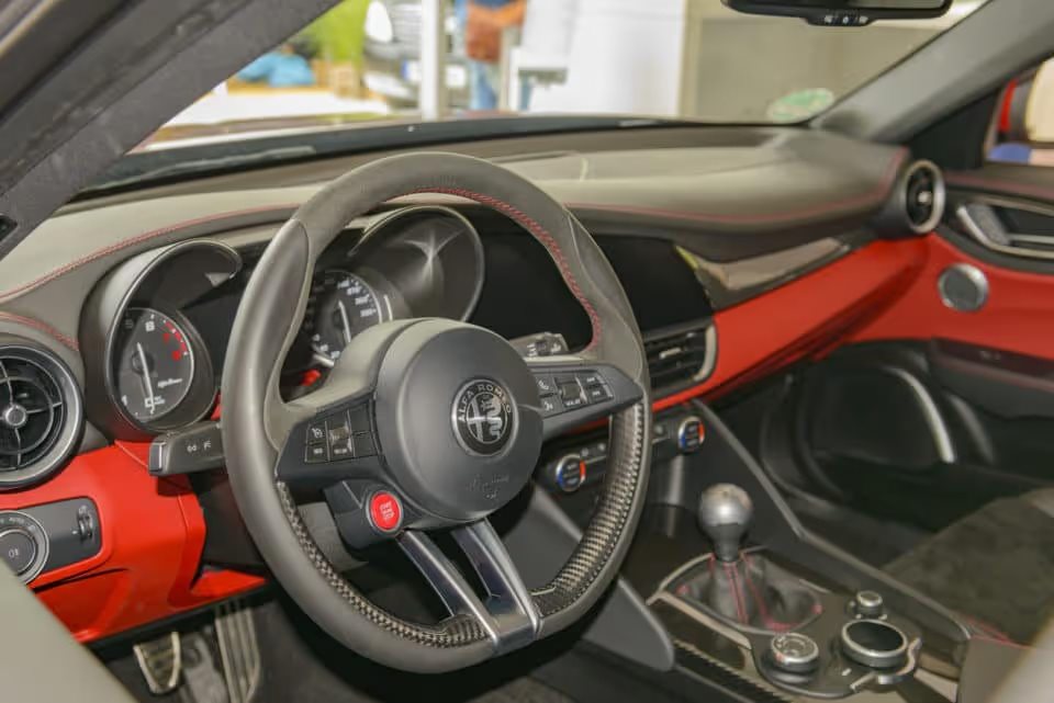 Steering Wheel of Alfa Romeo Giulia Quadrifoglio