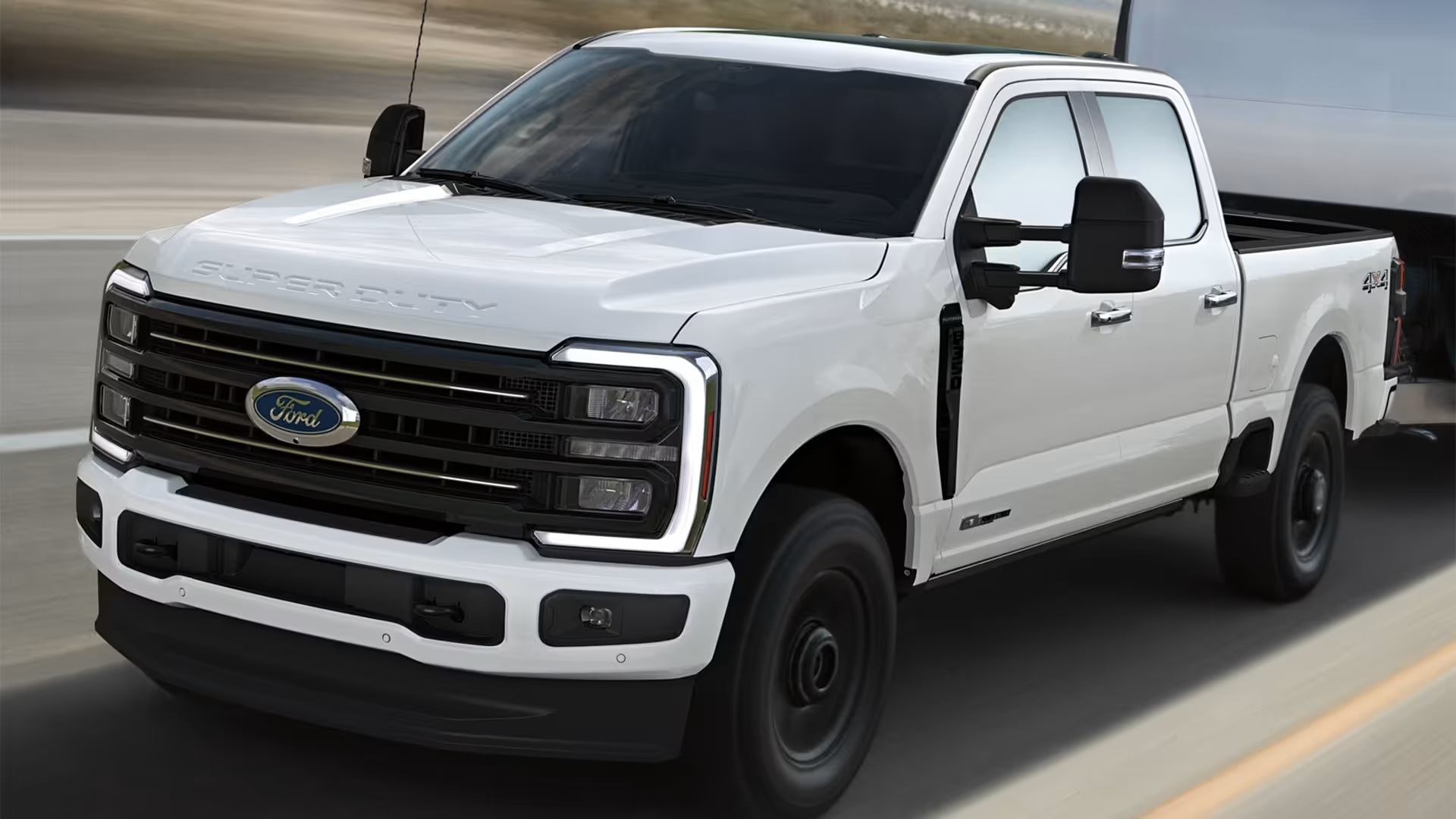 2026 Ford Super Duty F-350 towing a gooseneck trailer