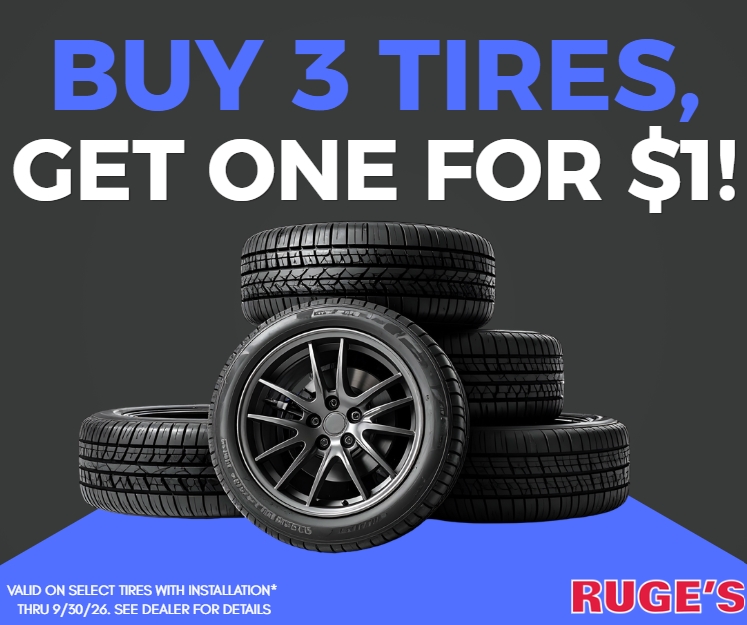 Buy 3 Tires, Get 1 for $1!