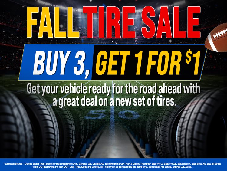 September tire special at Bob Sight CDJR in Lawrence, KS