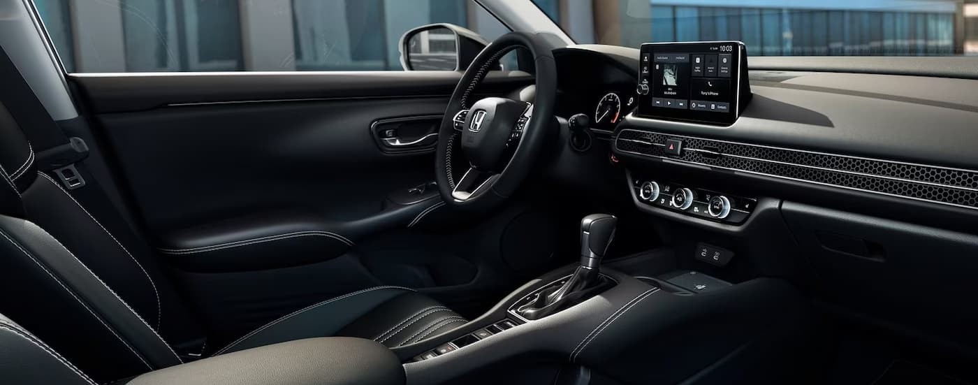 Black interior and dash in a 2027 Honda HR-V.