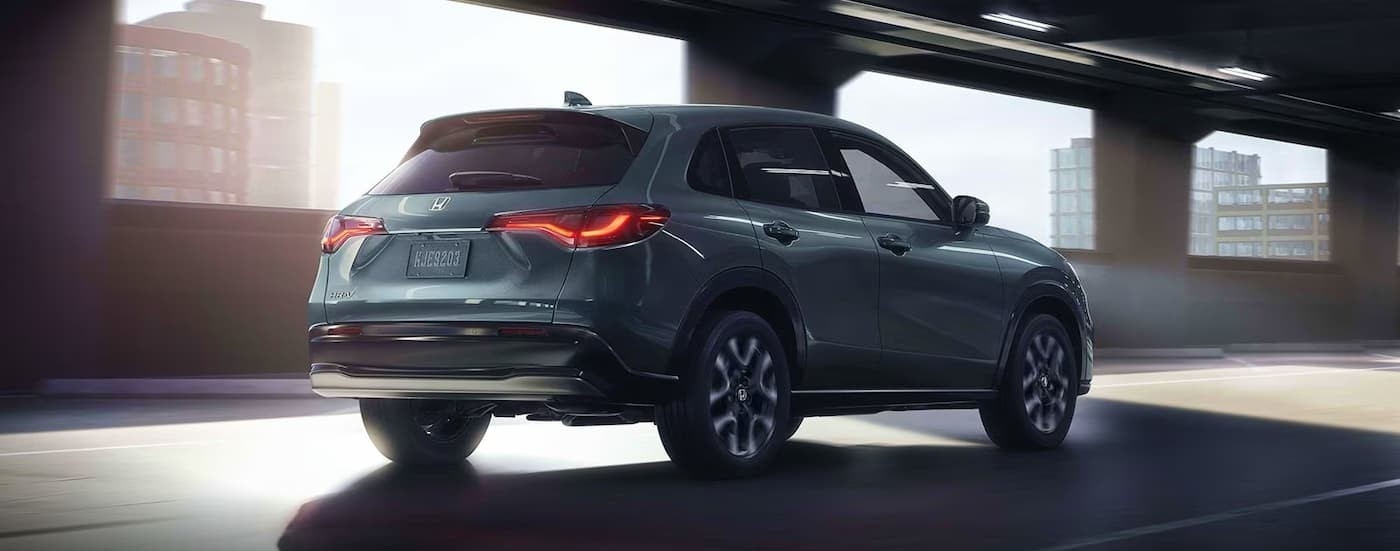 A silver 2027 Honda HR-V driving in a tunnel.