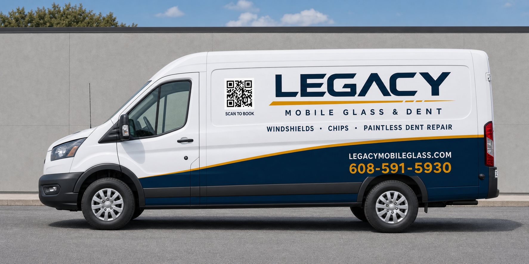 Legacy Mobile Auto Glass and Dent Repair service area map across the Coulee Region WI and MN