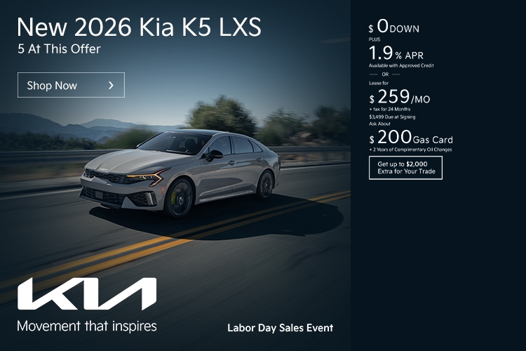 Select New 2025 & 2026 Kia Models