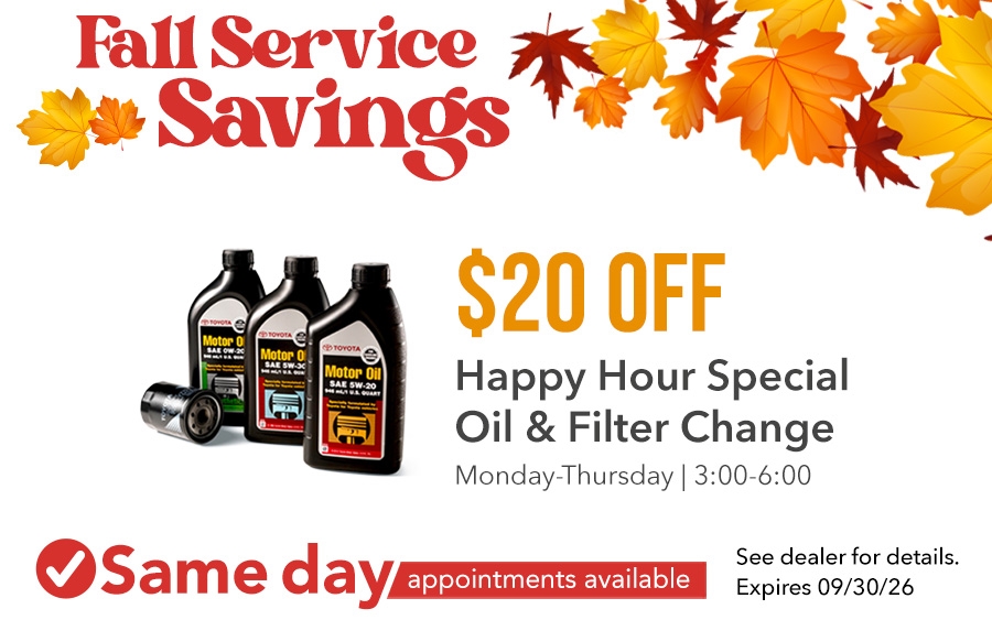 20% OFF Oil & Filter Change