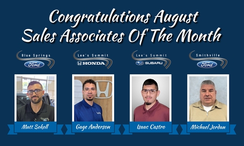 August Sales Associates of the Month
