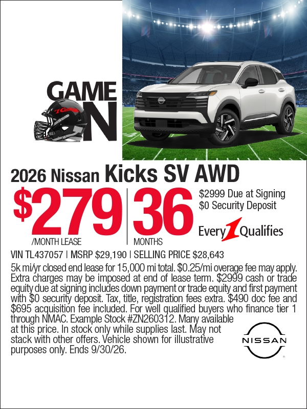 Nissan Kicks Specials